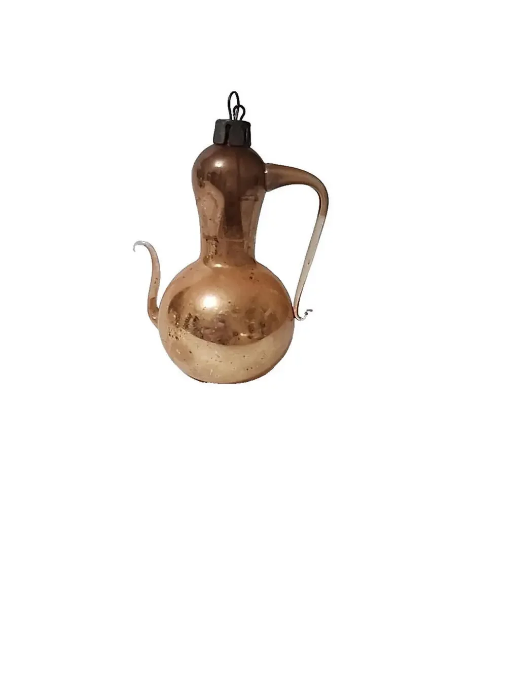 Vintage Mercury Glass Poland Teapot Ornament Paint Decoration  1960s [COPY]